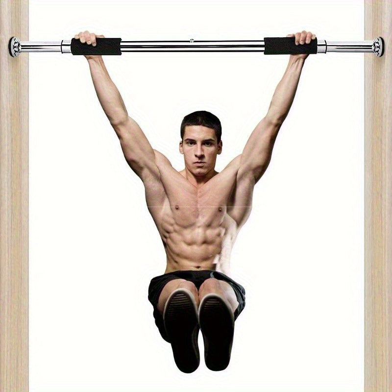 Adjustable Pull-Up Bar Adjustable No-Drill Pull-Up Bar - 1pc Carbon Steel Door-Mounted Gym Equipment, Upper & Lower Range of Motion, Portable Home Gym for Full-Body Workout, Black, Durable Construction