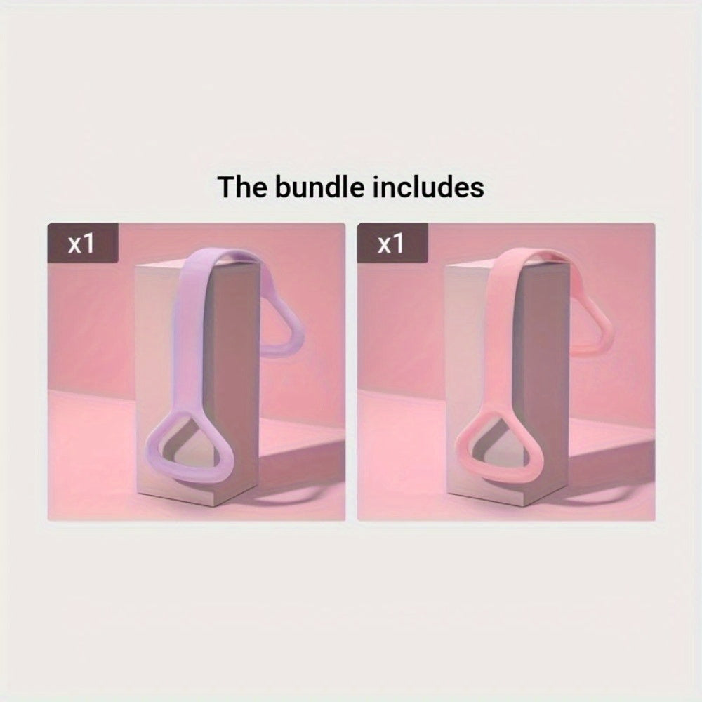 2pcs 8-Shaped Silicone Yoga Resistance Bands - Purple\u002FRed\u002FBlue High-Quality Silicone Exercise Bands for Back, Waist & Arm Workouts - Home Gym & Outdoor Fitness Stretching Rope for All Fitness Levels, Textured Grip | Comfortable Grip