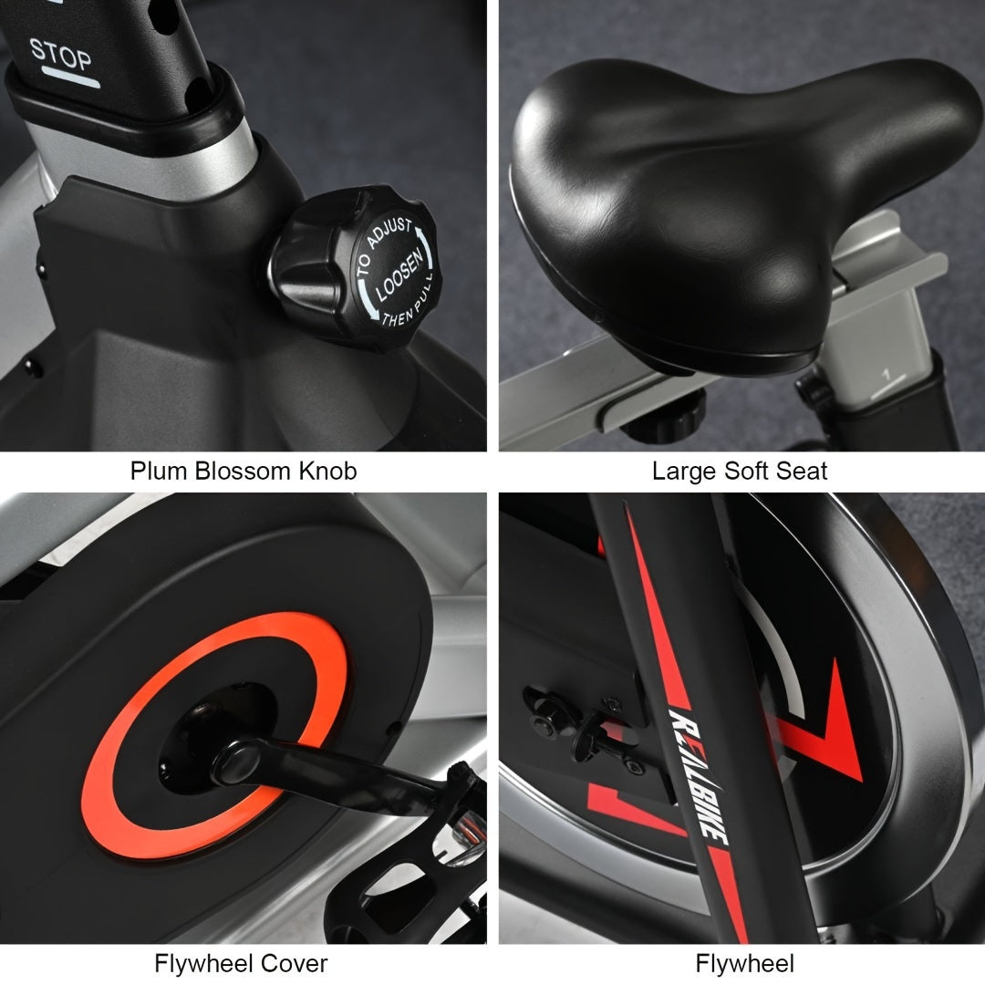 Exercise Bike, Indoor Bike\u002FBrake Pad Stationary Bike, for Family, Indoor Bike with Silent Belt Drive, Heavy Duty Flywheel, Comfortable Saddle And Upgraded LCD Display