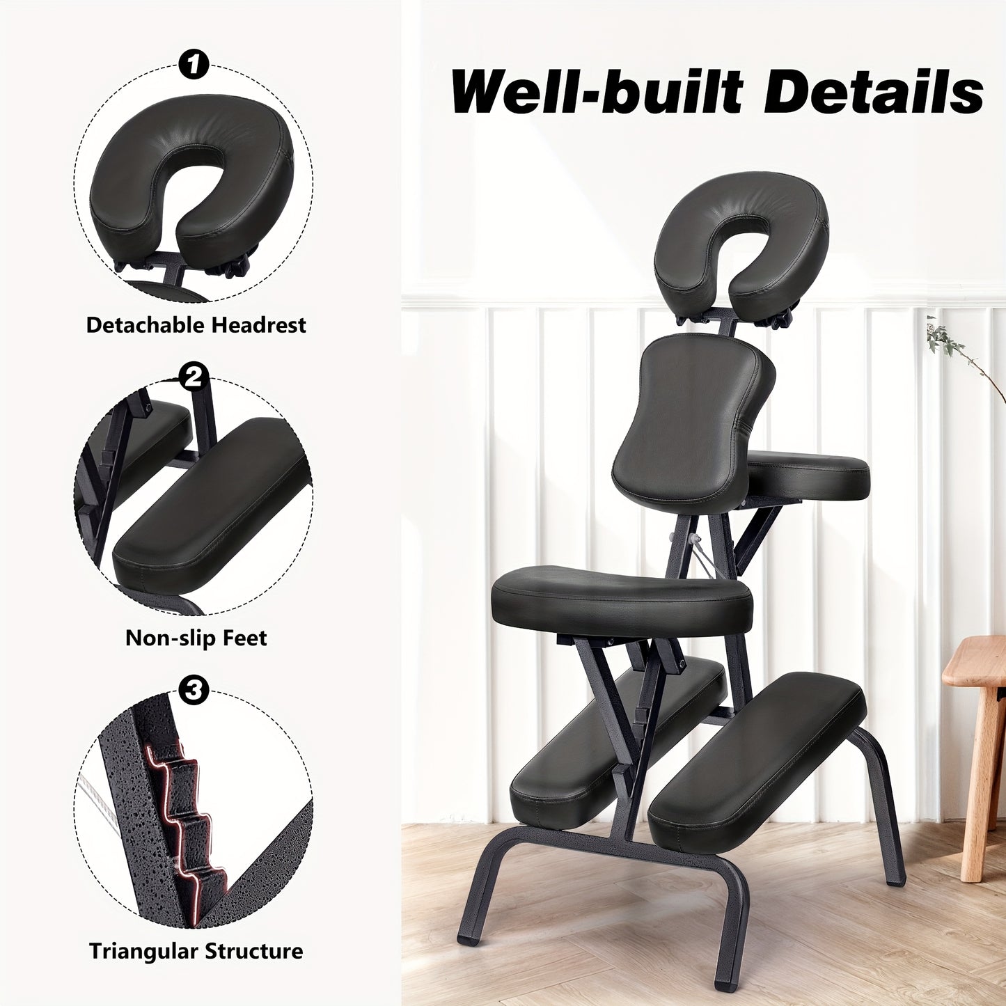 Portable Foldable Massage Chair with 4
