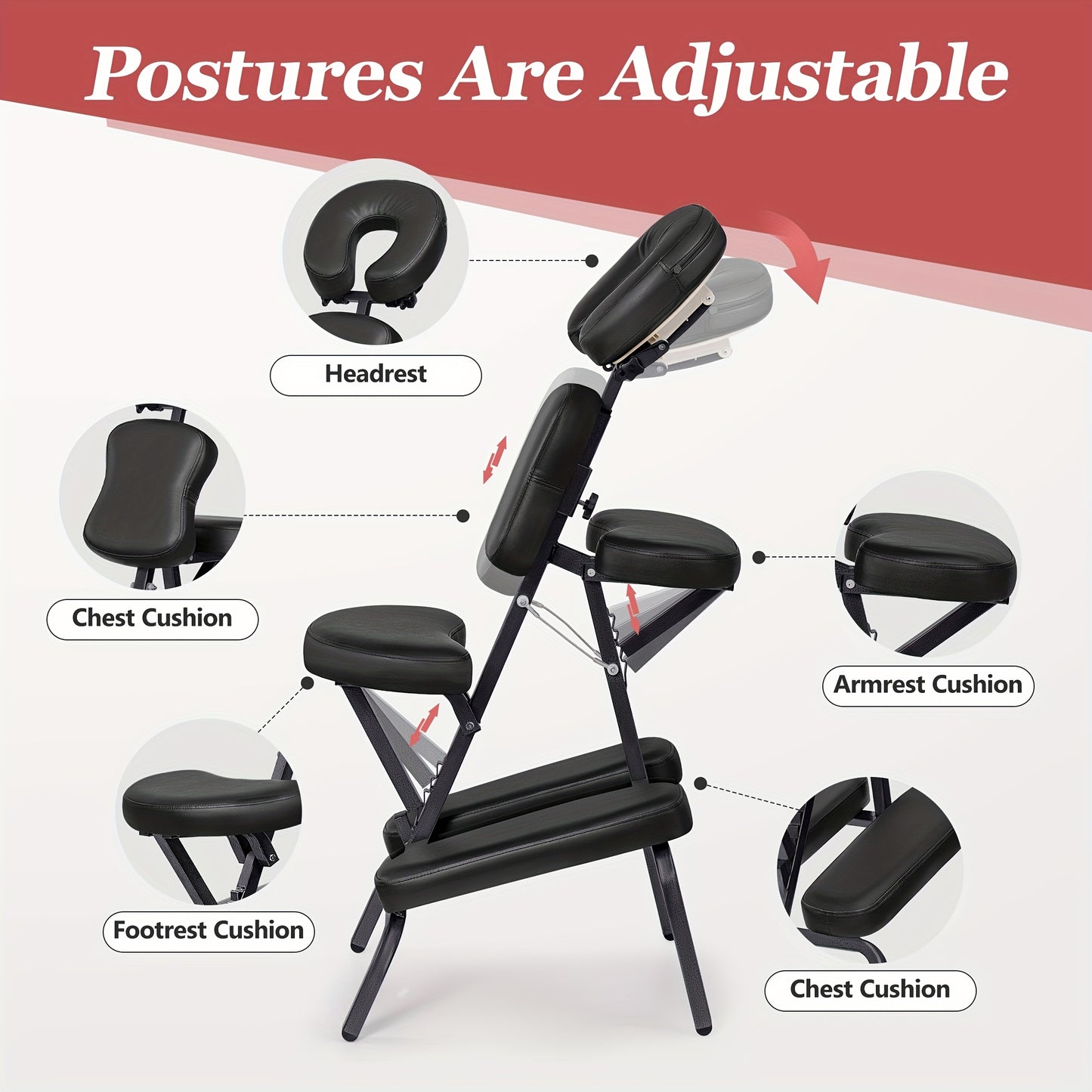 Portable Foldable Massage Chair with 4