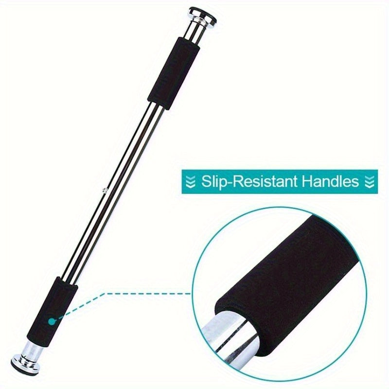 Adjustable Pull-Up Bar Adjustable No-Drill Pull-Up Bar - 1pc Carbon Steel Door-Mounted Gym Equipment, Upper & Lower Range of Motion, Portable Home Gym for Full-Body Workout, Black, Durable Construction