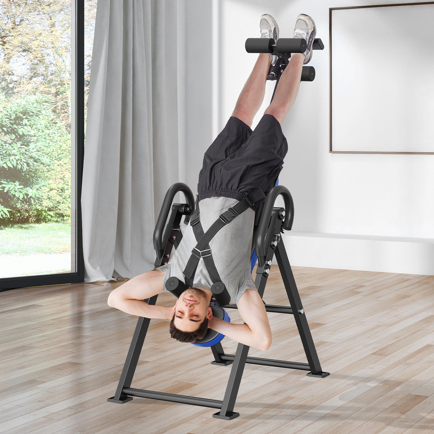 Inversion Table Foldable Strength Training Equipment Hang Exercise Bench Red Black\u002Forange black\u002FBlue black