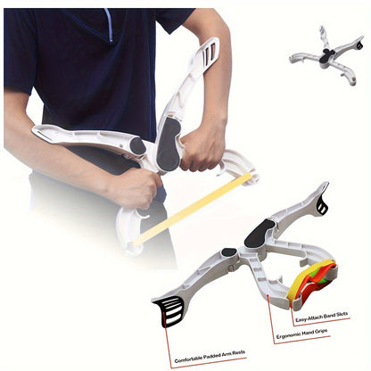 ABS Arm Exercise Machine Adjustable Dumbbell & Resistance Bands - ABS Arm Exercise Machine, Non-Electric Home Gym Equipment for Full-Body Workout, White, Fitness Accessory, Sleek Sports Design, Secure Strap Feature