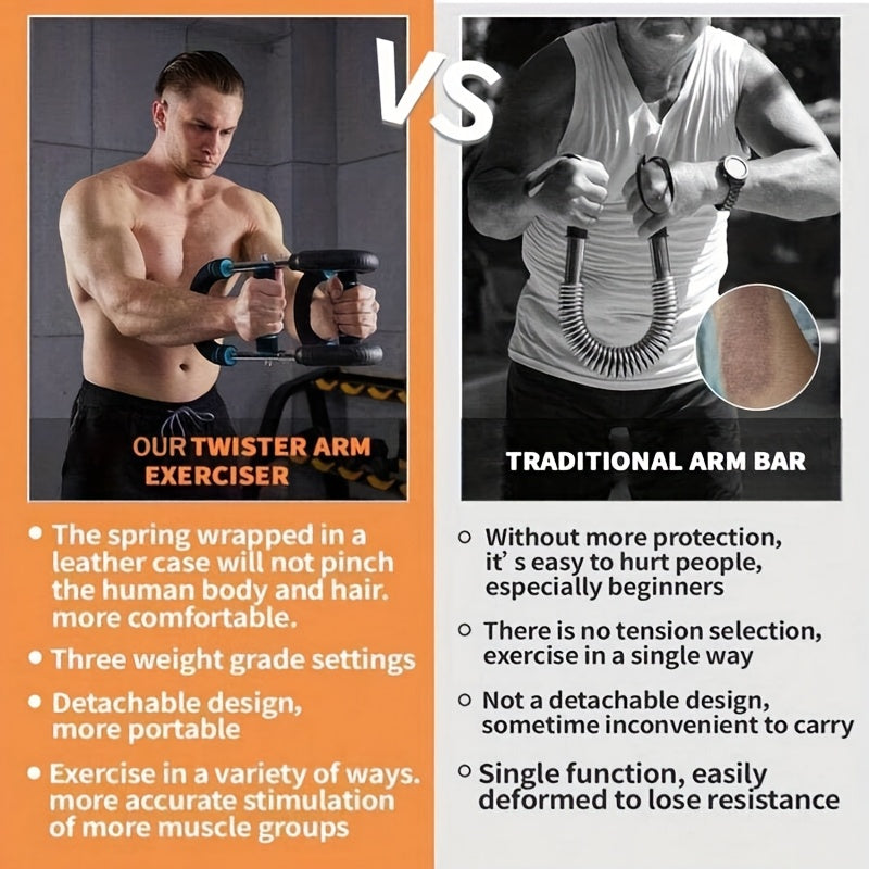 Portable Arm Trainer Detachable Portable U-Shaped Arm Trainer with Spring Resistance | Dual Adjustment for Chest, Forearm, Biceps, Thighs & Shoulder Exercises - Home Fitness