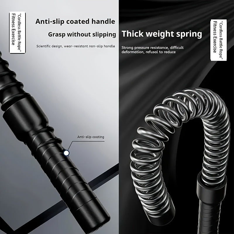Wireless Battle Rope System 2-in-1 Wireless Battle Rope System with Aluminum Alloy Handles - Portable Strength & Cardio Trainer for Muscle Building, Burning Calories, Aerobic & Coordination - Home Gym, Athletes, Boxers (Pink\u002FBlack)