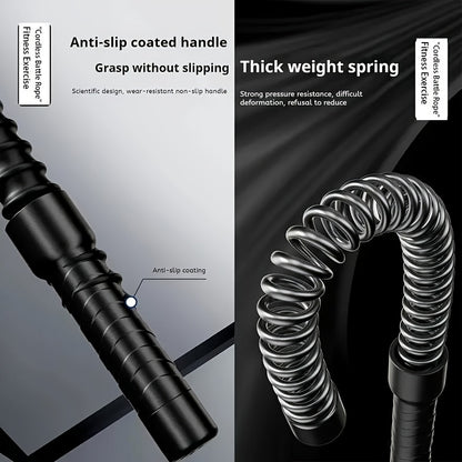 Wireless Battle Rope System 2-in-1 Wireless Battle Rope System with Aluminum Alloy Handles - Portable Strength & Cardio Trainer for Muscle Building, Burning Calories, Aerobic & Coordination - Home Gym, Athletes, Boxers (Pink\u002FBlack)