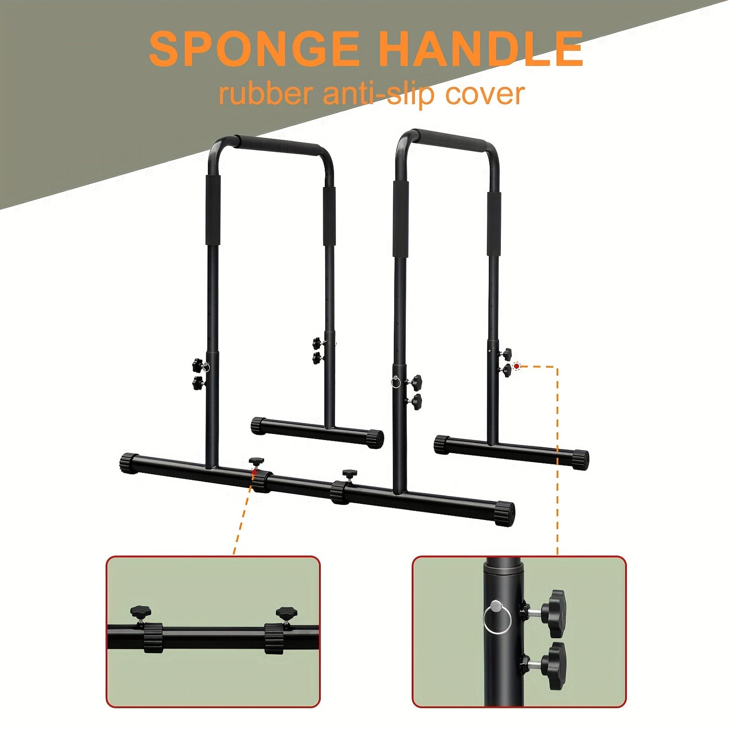 Adjustable Dip Stand Station - Portable Parallel Bar for Home Fitness Workout Calisthenics Exercise Pull Up Stand